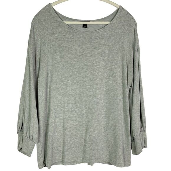 Ann Taylor Factory Gray Top, 3/4 Sleeves, size Large - Picture 1 of 5